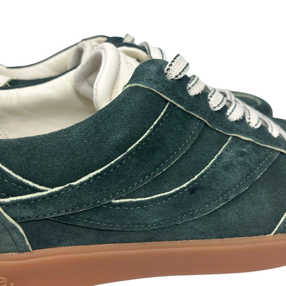 Vince Mens 9 Green Suede Low Top Sneakers Gum Sole Casual Lace INSOLES MISSING - Picture 7 of 13